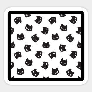 Pattern black cute cats lover Sticker